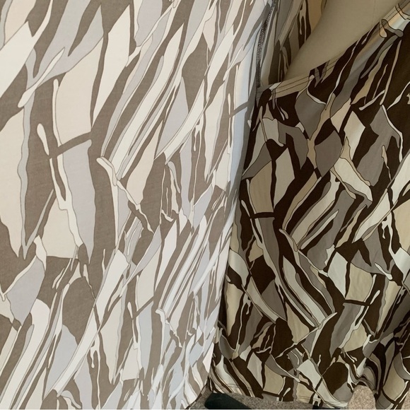 Attention Brown and Tan Semi-Wrap Short Sleeve midi dress XL - Picture 5 of 10